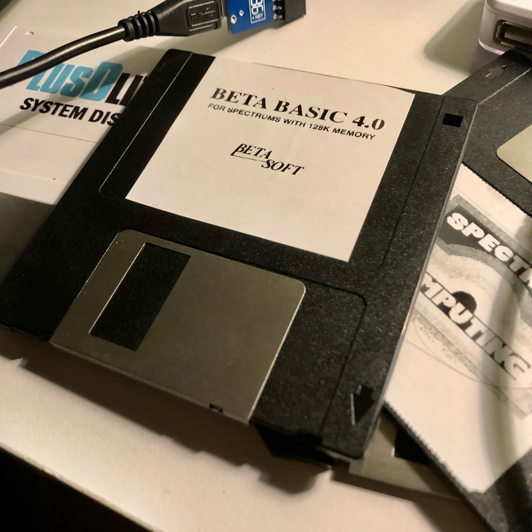 Black 3.5" floppy disk labelled Beta Basic 4.0 by Beta Soft